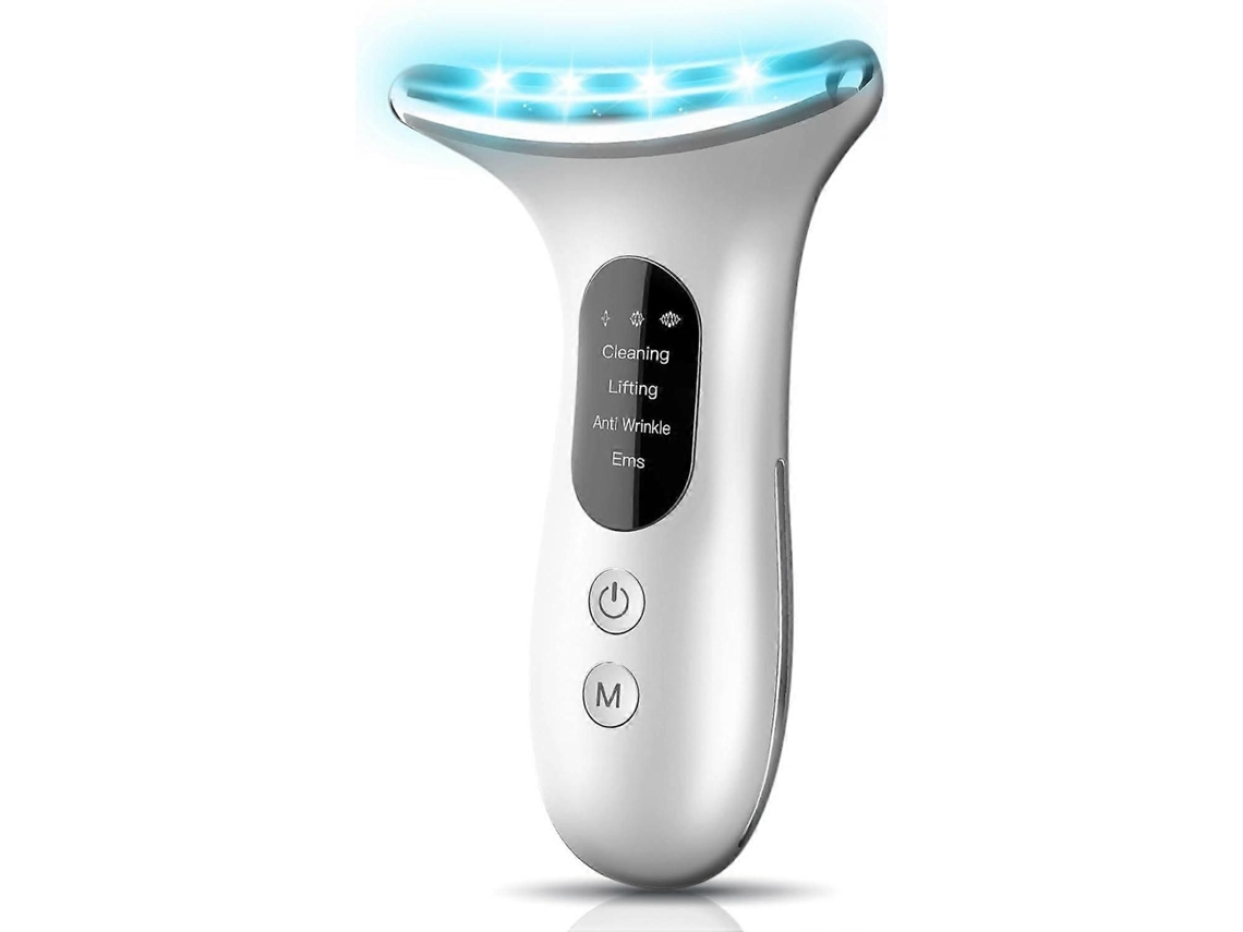 Massageador Facial Elétrico, Dispositivo Antirrugas com 4 Modos, Vibratório para Rosto e Pescoço, Dis Positivo de Rejuvenescimento da GOKOCO