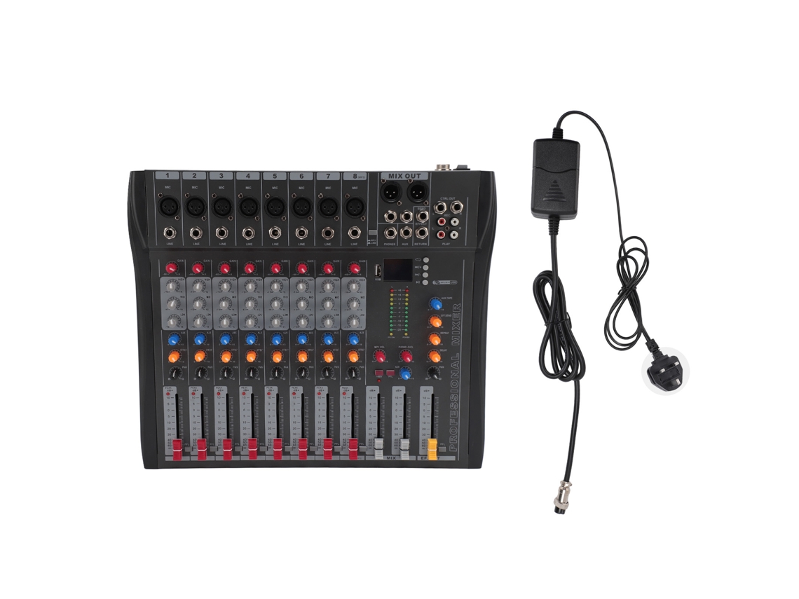 Mixer de Áudio Usb Profissional 8 Canais LAXISCREED