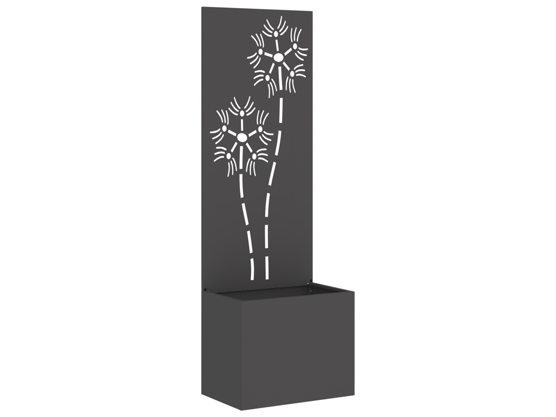 Conjunto 1 Tela De Jardim Vidaxl Preto Aço (50 X 32 X 150 Cm)