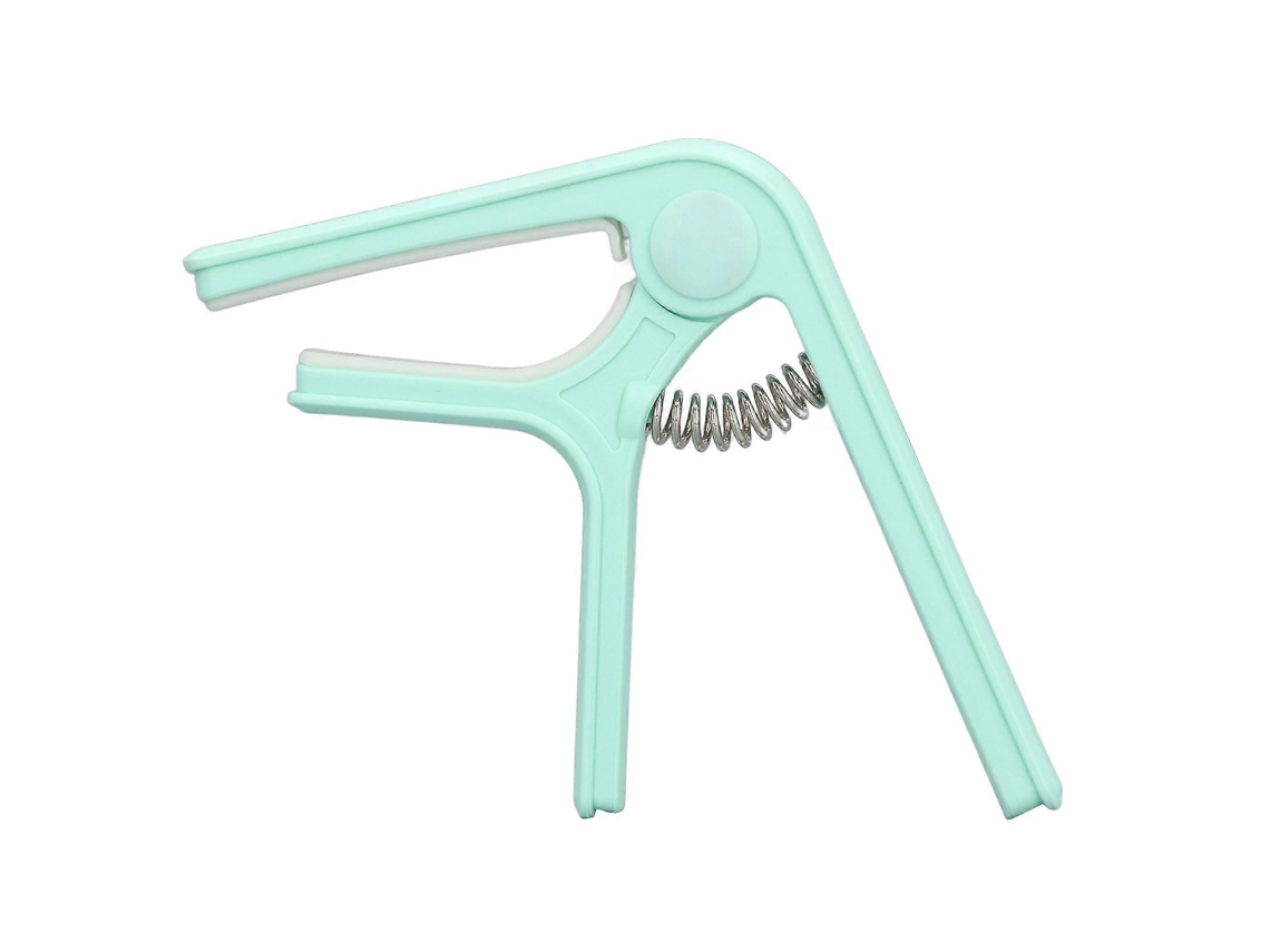 Capotraste de guitarra ABS durável Slowmoose com mola, pressão uniforme, fácil de usar, para violão, ukulele, baixo, banjo, bandolim, verde claro