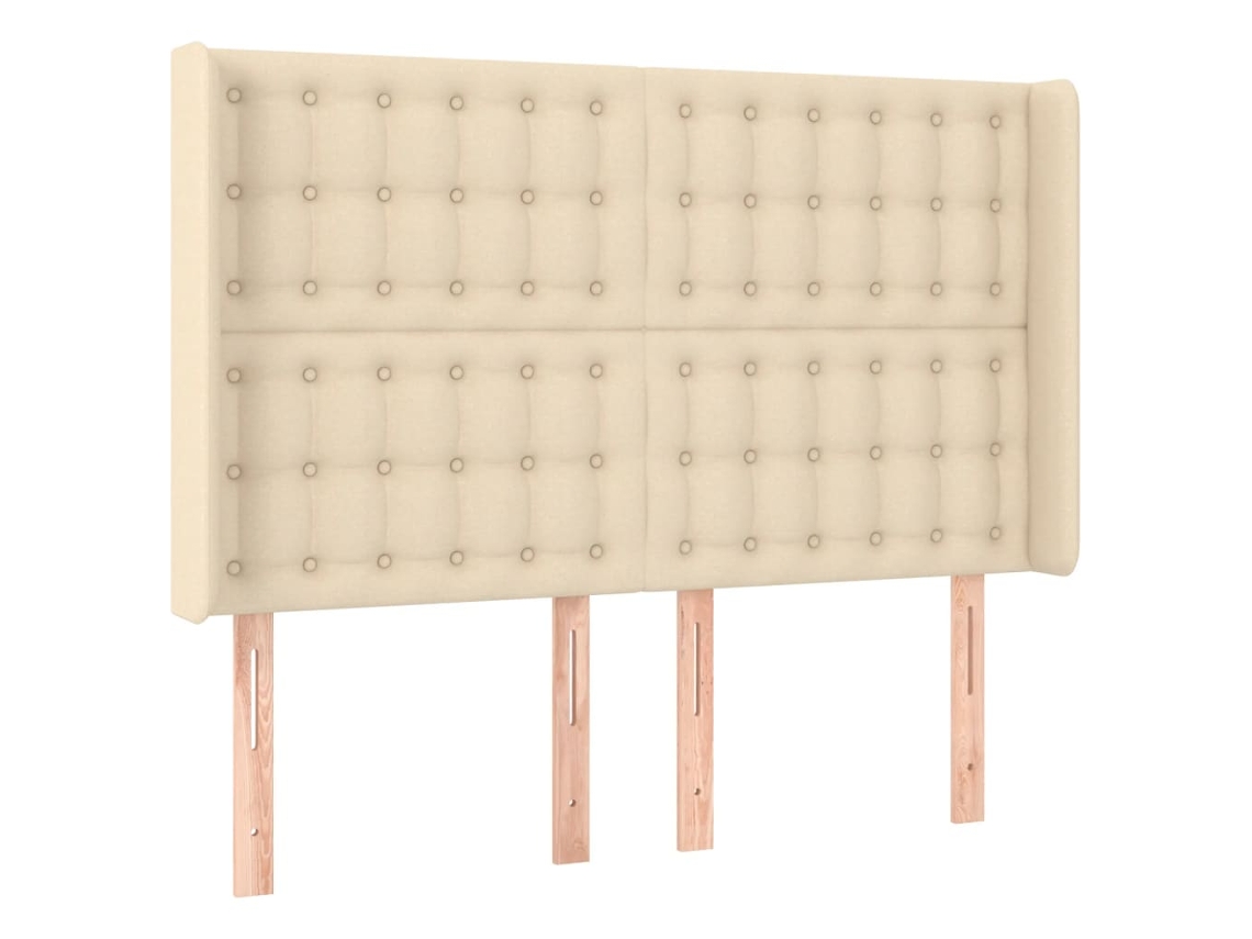 Cabeceira de Cama com Abas Tecido Creme MAISON EXCLUSIVE (147x16x118 cm)