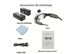 Óculos com Câmera Wifi Hd 1080p, Lente Polarizada e Dupla Estabilização de Imagem. MDUG (sem Cartão Sim)