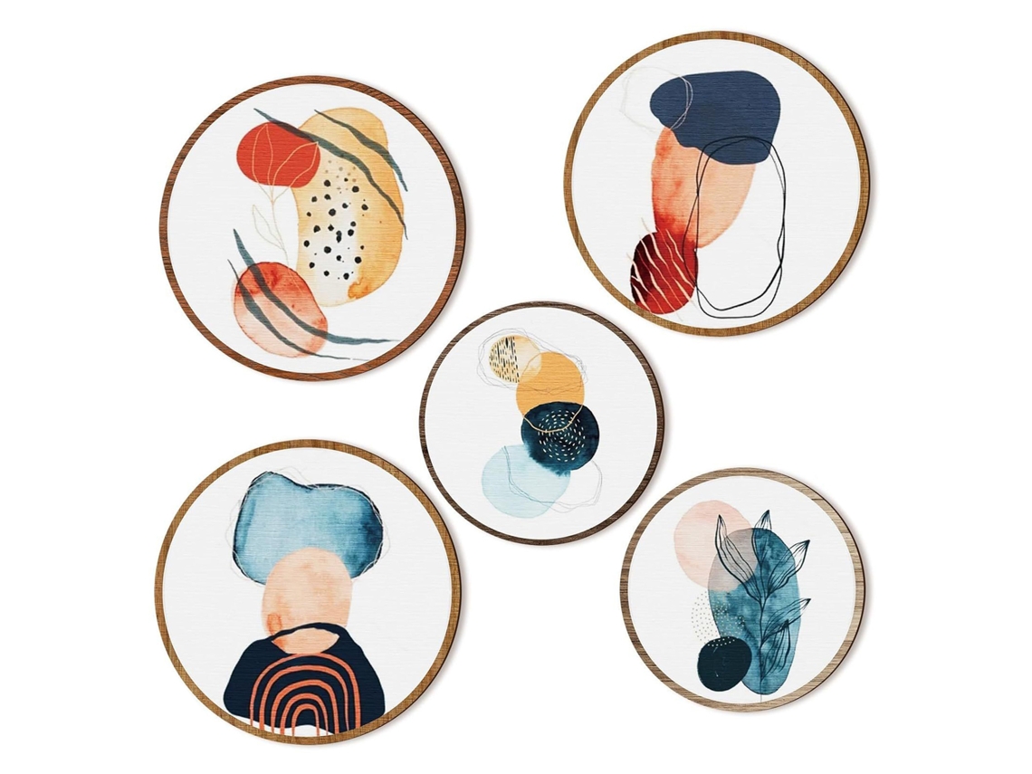 Conjunto de Decoração Geométrica de Parede Boho, 5 Peças LAXISCREED