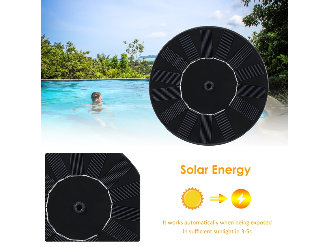Bomba de Água Solar para Fontes Diy com Decoração de Flor para Jardim Piscina Passarinhos Lagos