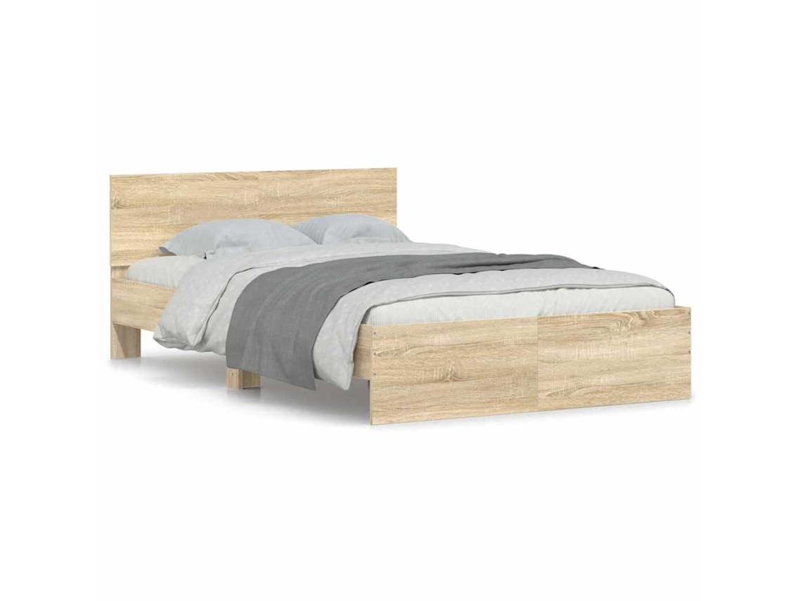 Bed Frame, Bed Frames Vidaxl Marrom Madeira Processada (120 X 200 Cm)