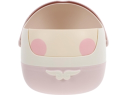 Lixeira de Mesa Compacta Amosfun com Tampa, Design Kawaii Desenho Animado, Pequena Rosa para Escritório e Banh