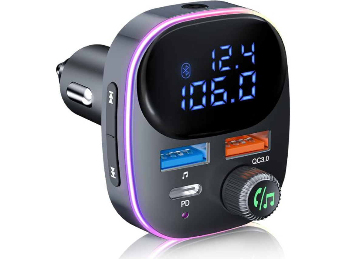 Transmissor Fm Bluetooth Yizhood Bc82 Qc3.0 Pd3.0 Mp3 Player Preto
