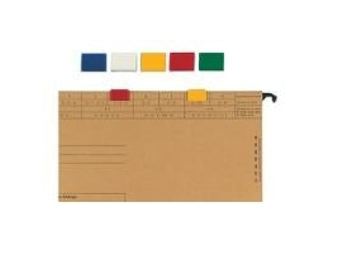 Aba colorida, feita de PVC, para prender, amarela para pendurar pastas Vertic 1, dimensões 20 x (p) 5 x (a) 16 mm (85512 GB) Elba (b)