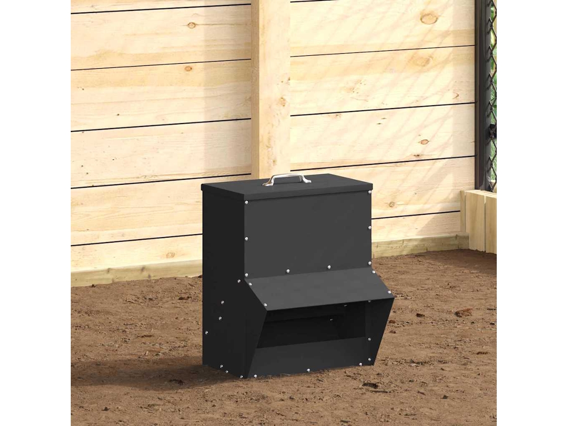 Vidaxl Comedouro Para Galinha Preto 20 X 25 X 35 Cm