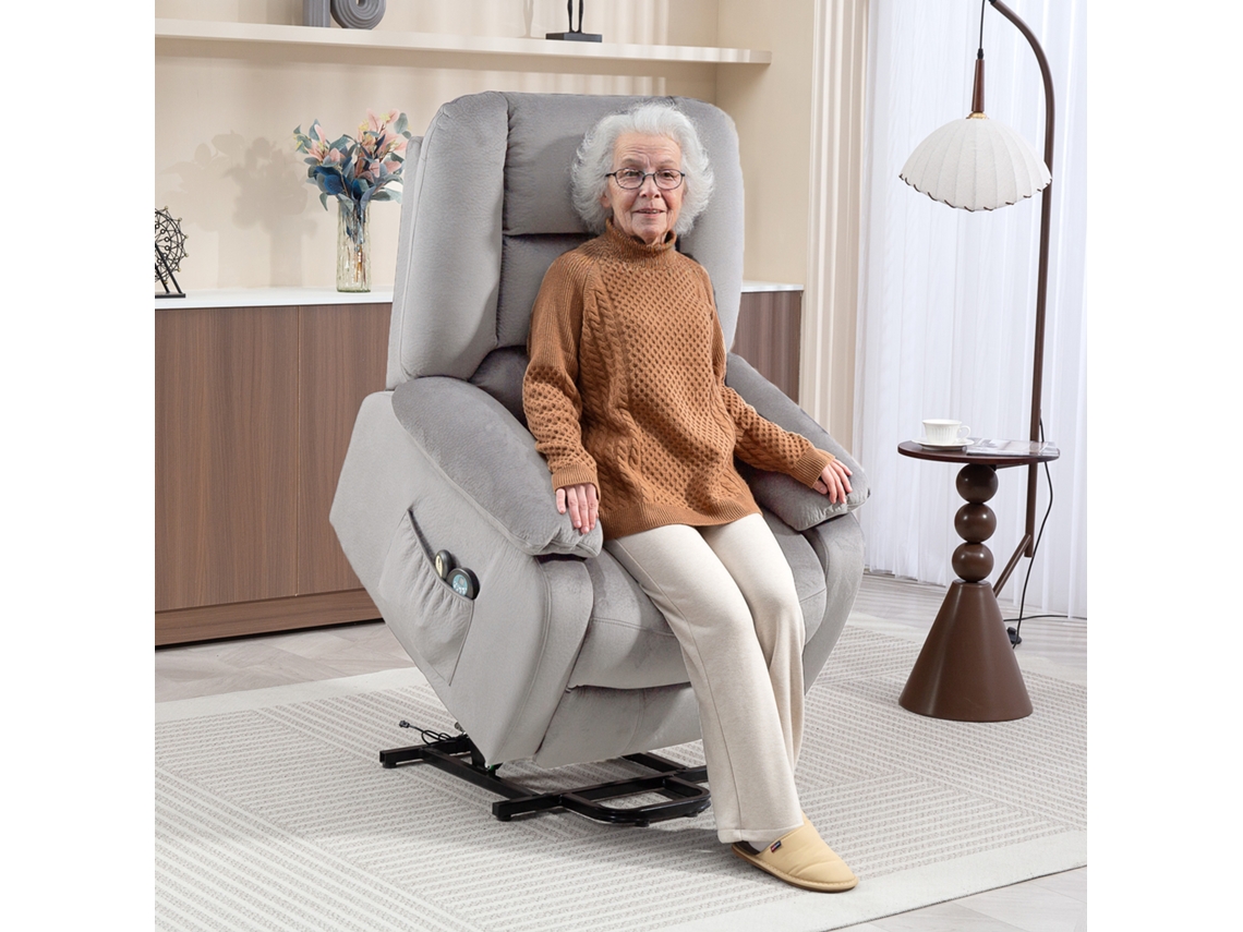 Cadeira Vertical Com Massagem Integrada, 90 X 93 X 110 Cm, Na Cor Cinza Claro