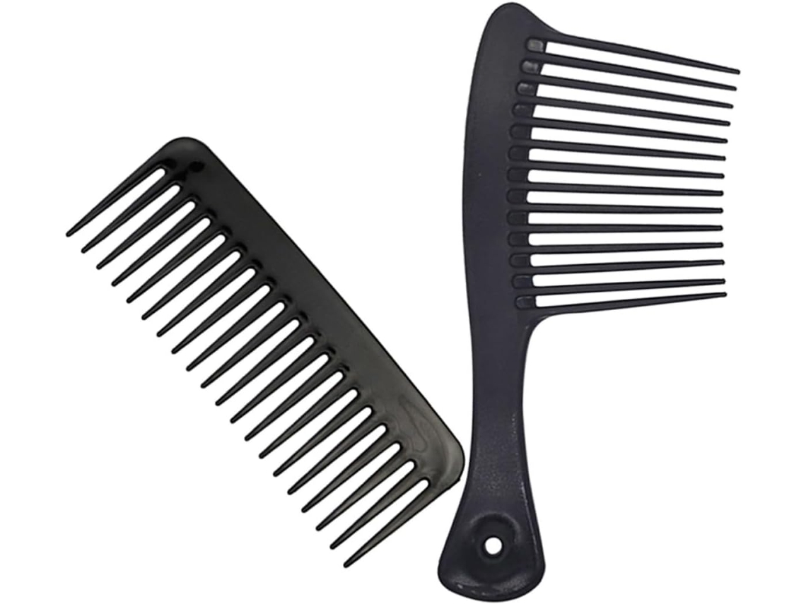 Conjunto de 2 canetas modeladoras de dentes longos para cabelos lisos e cacheados, em resina pré-envelhecida.