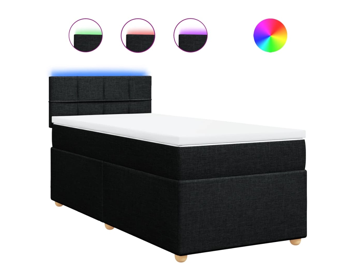 Box Spring Bed, Box Spring Beds Vidaxl Preto Tecido (90 X 190 Cm)