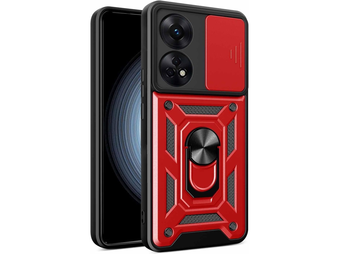 Capa Anel Giratório Tampa Deslizante Câmera Camada para Oppo Reno 8T 4G HONGWE. Azul