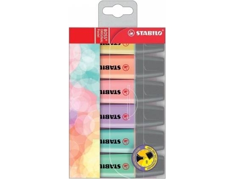 Marcador BOSS® Original Corpo Plano, Ponta de Cinzel, 2 e 5 mm, Cores Pastel Sortidas