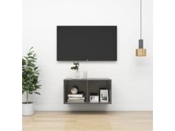 Vidaxl Armário Parede P/ Tv Derivados De Madeira Cinza Brilhante