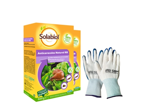 Pack De 2 Anticaracoles Naturais Rb Com Guantes Proteção Eficaz Contra Caracoles E Babosas, 500g X 2 Solabiol