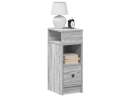 Vidaxl Mesas De Cabeceira 2 Pcs Com Gaveta 25x31x66 Cm Cinzento Sonoma
