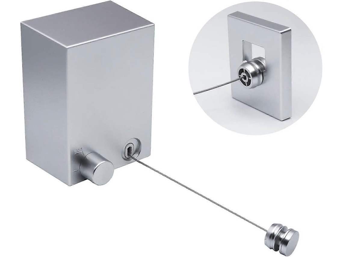 Varal retrátil Slowmoose de 4,2 m (pacote com 2), para uso interno e externo (prata)