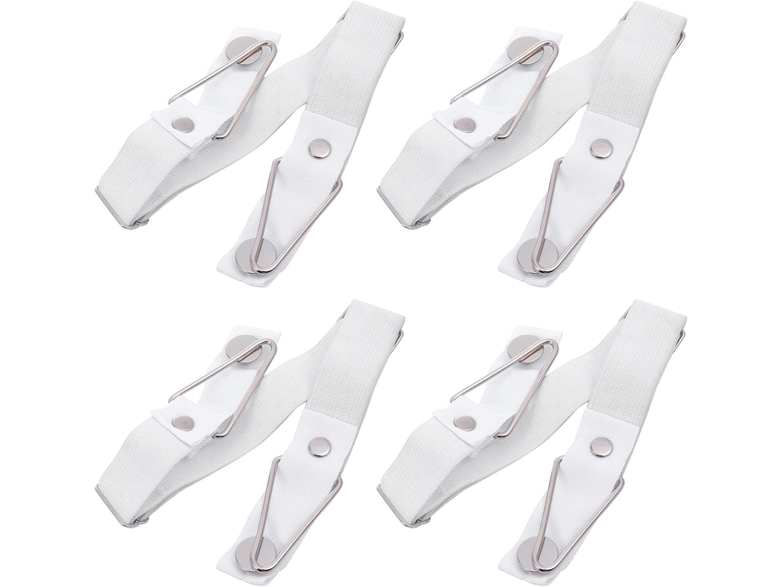 Conjunto de 4 Prendedores Lençol Ajustáveis com Clipes Metal e Elástico, Fixadores Antiderrapantes CHABERLU