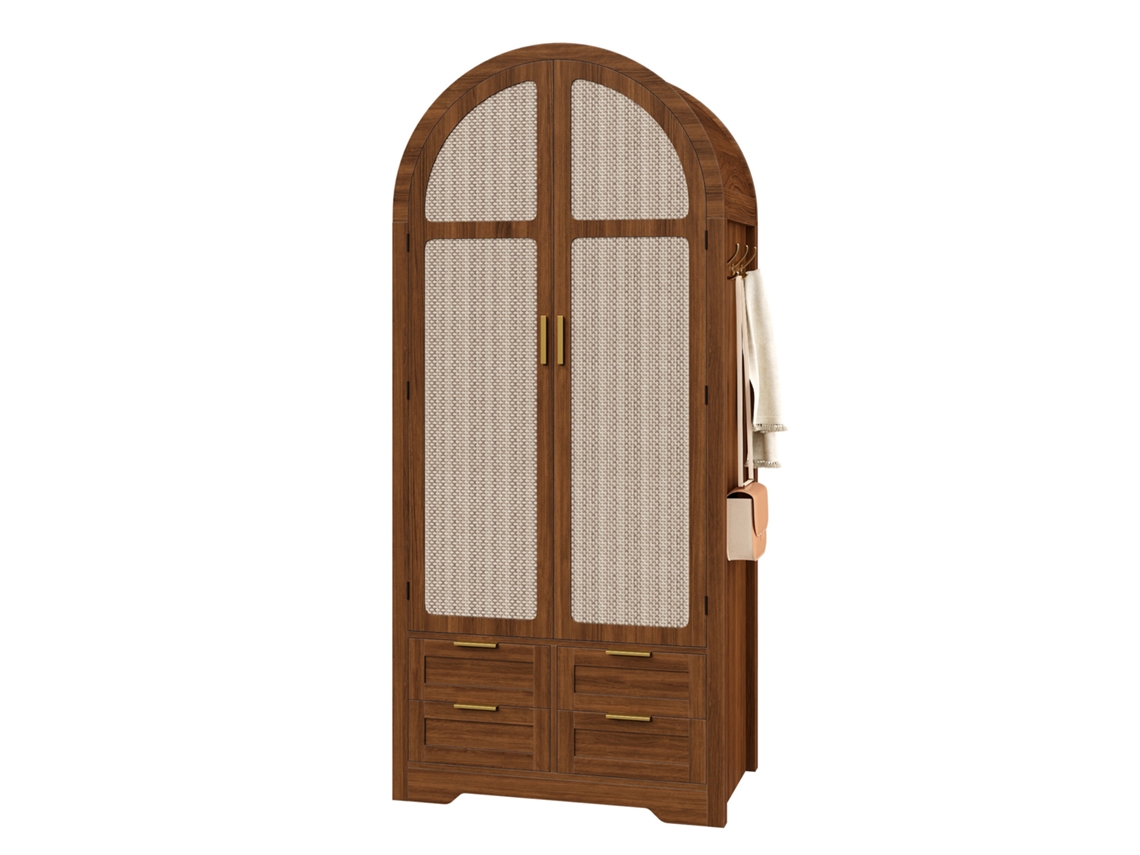 Guarda-roupa Moderno, Portas Curvas, Espaço Armazenamento, Roupa + Gavetas, Luxo, Quartos/entradas-xm