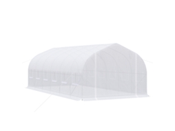 Estufa Jardim Túnel 595x300x200cm S/MARCA (12 janelas, porta enrolar, Zíper, branco)