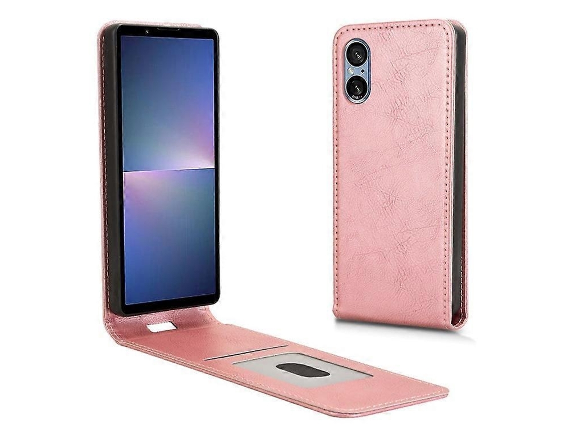 Capa De Couro Com Abertura Vertical E Fecho Magnético, Compatível Com Sony Xperia 5 V, Com Compartimento Para Cartão