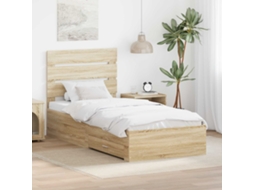 Vidaxl Estrutura Da Cama Com Gaveta Carvalho Sonoma 100 X 200 Cm