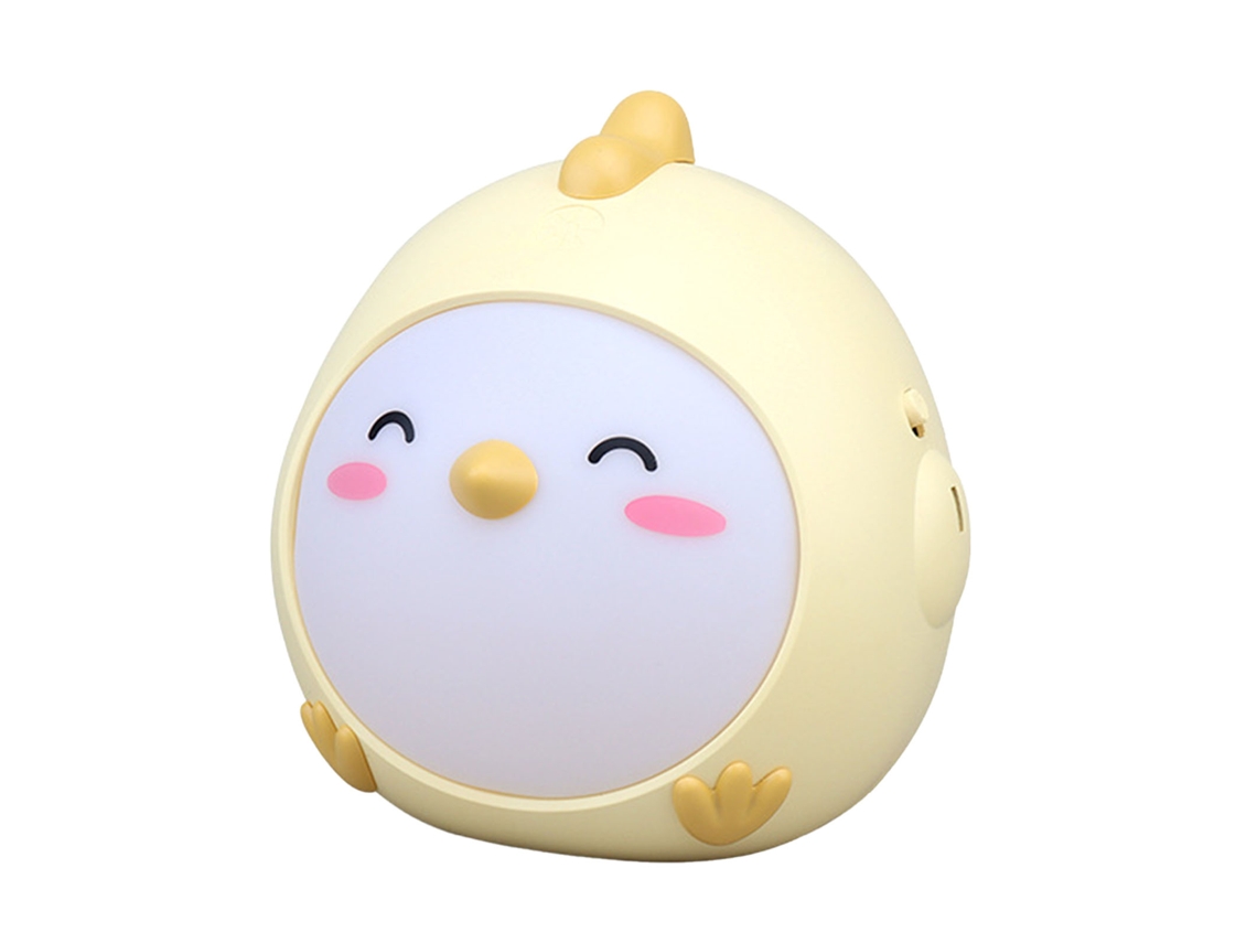 Luz de Noite com Toque de Galinha, Led Carregável Usb, Lâmpada de Mesa Infantil Amarela