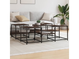 Vidaxl Mesa De Centro 121x121x40cm Derivados Madeira Carvalho Castanho