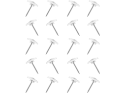 200 Tachinhas Serrilhadas Transparentes para Decorar Fotos e Fixar Objetos em Festas Escolares, Plástico e Ferro Feitas