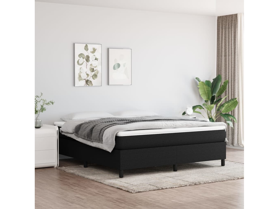 Estrutura De Cama Sem Colchão 180x200 Cm Tecido Preto