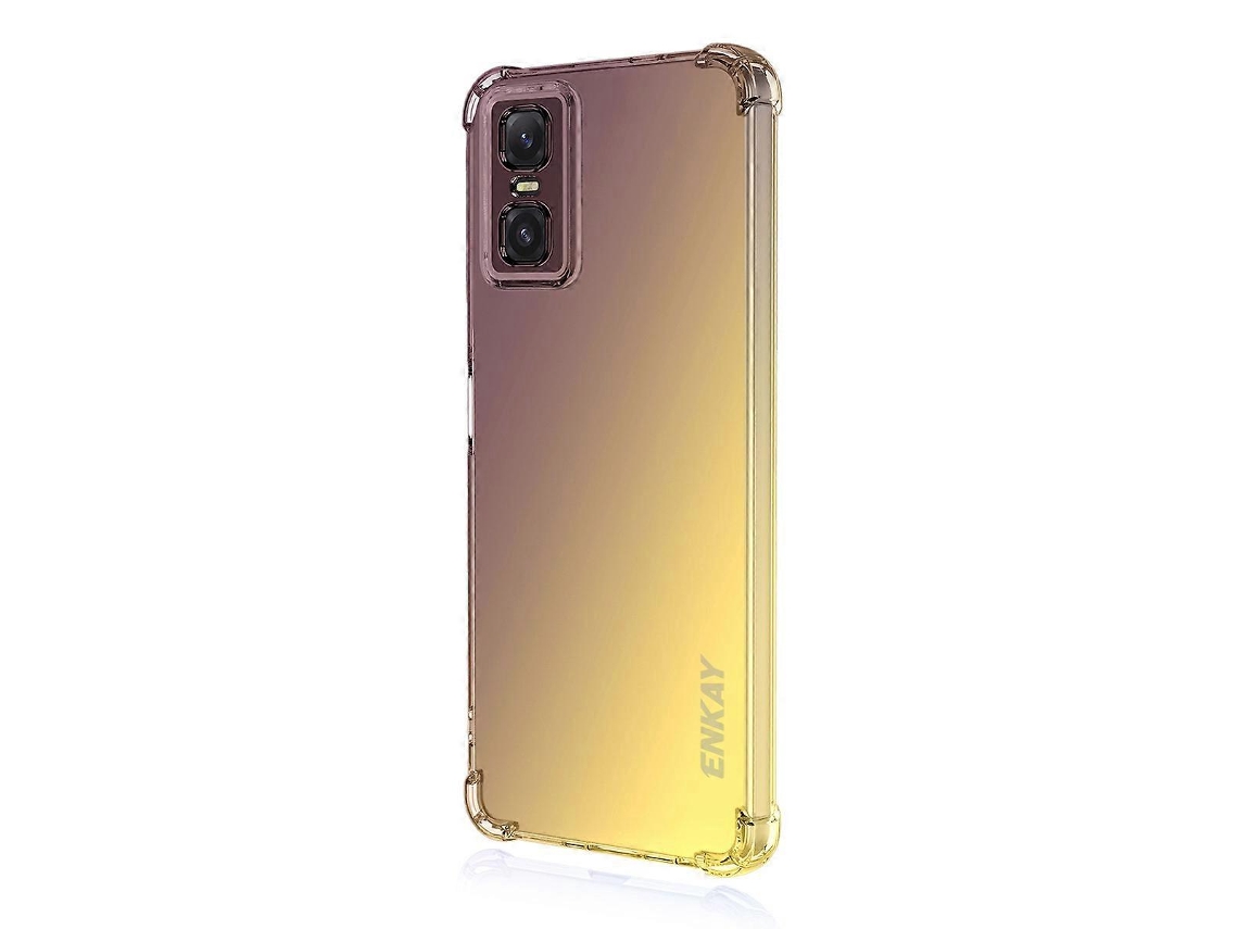 Capa Traseira De Tpu Enkay Com Quatro Cantos Espessos E À Prova De Quedas Para Infinix Gt 30 Pro 5g, Roxa E Dourada