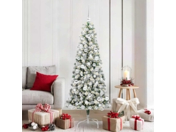 Vidaxl Árvore De Natal Articulada Artificial Verde E Branco 180 Cm