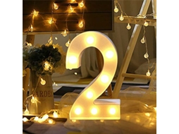 Luminárias com Números, Luzes de Sinalização com Letras e Números para Decoração Casamentos, Aniversários, Festas de Natal, Luzes Noturnas BRILVIBERA