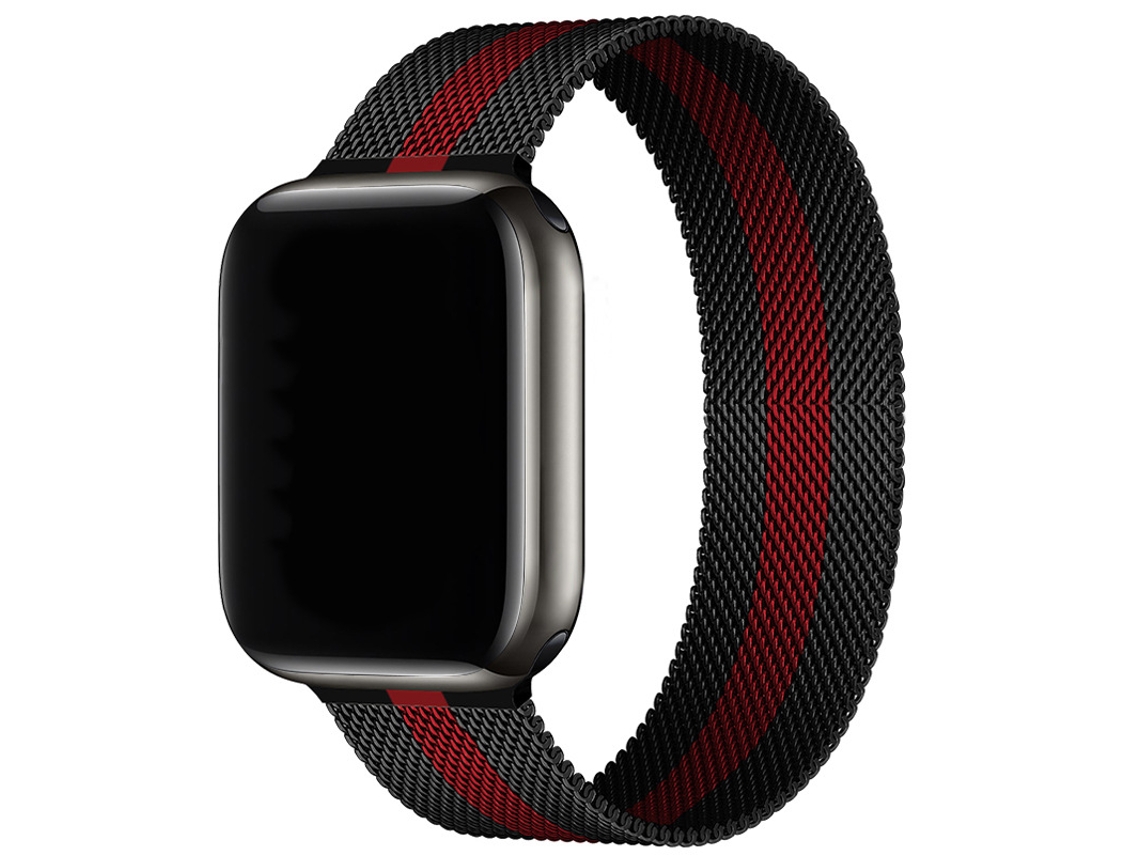 Bracelete Para Apple Watch 42/44/45/46/49mm Preto-vermelho Cuich