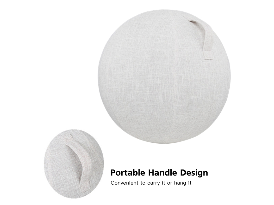 Capinha Protetora De Bola De Yoga De Algodão E Linho 55cm/65cm/75cm Para Exercícios Acessório Anti-aderente