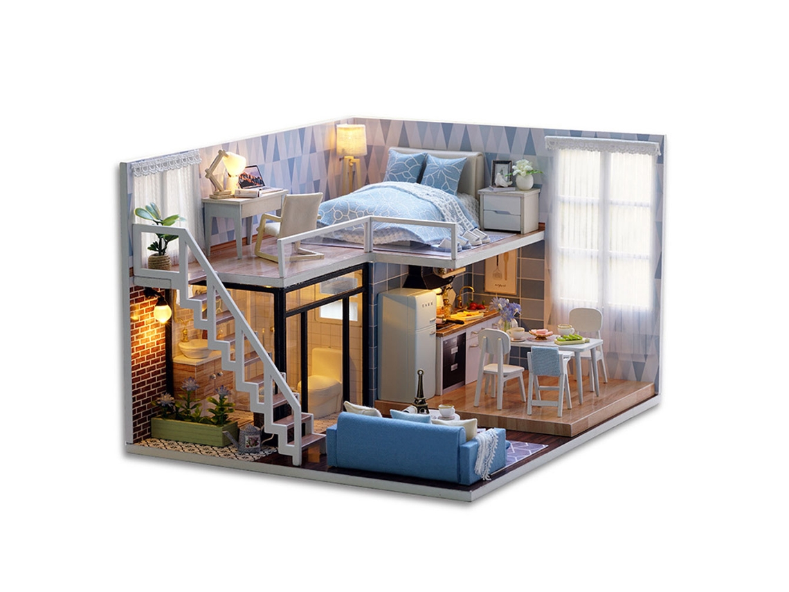 Primerox kit Casa de Bonecas de Madeira 3d Puzzle Diy Móveis Brinquedo Educativo Presente Ideal para Meninas