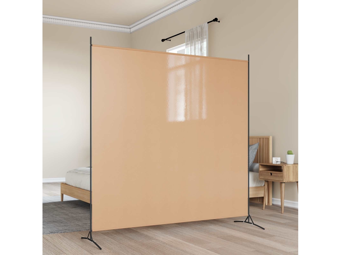 Vidaxl Divisória De Quarto De Painel Único Bege 175 X 180 Cm Tecido