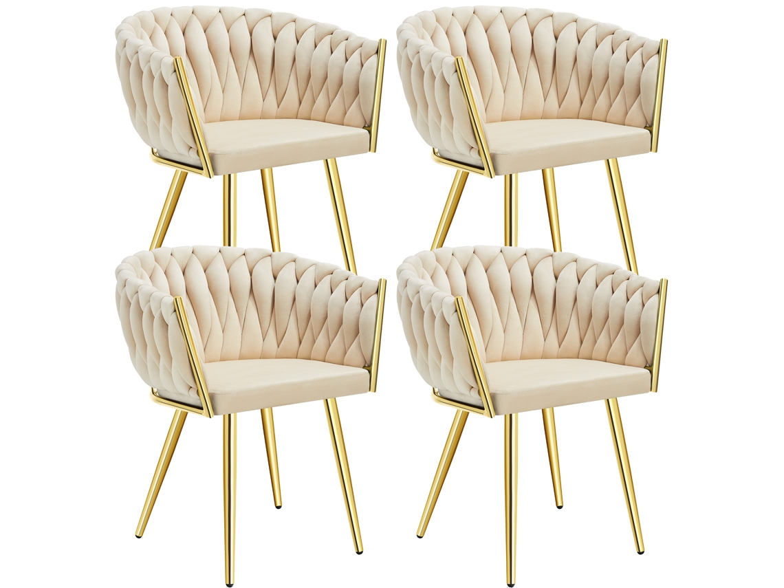 Conjunto De Cadeiras Astano Veludo, Design De Nó Tectake