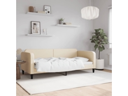 Vidaxl Sofá-cama 90x200 Cm Tecido Cor Creme