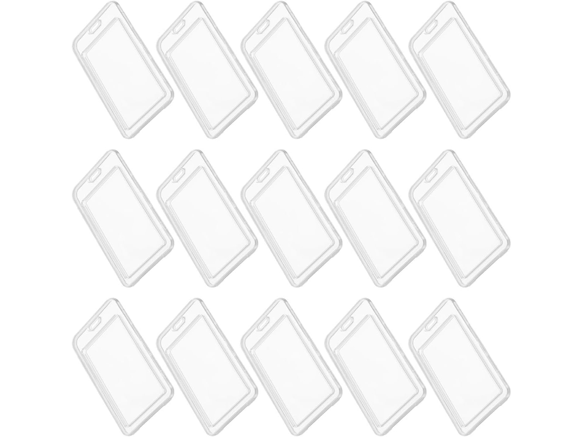 Estojo Porta Crachás Ultechnovo Com 24 Peças Em Plástico Transparente Branco, Resistente À Água E De Alta Transparência