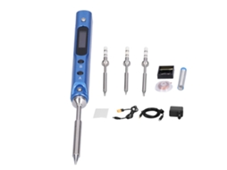 Kit De Ferro De Soldar Elétrico Laxiscreed Com Adaptador De Potência E Design Azul De Fácil Uso