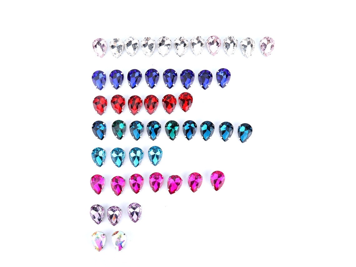 50pcs Strass Unha Oval Multicolor Diy Decoração Ambiental