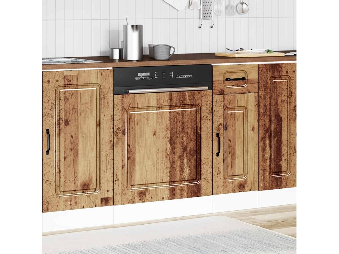 Vidaxl Painel Máquina Lavar Louça Kalmar 60x1,5x57 Cm Madeira Velha