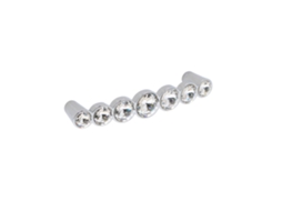 Conjunto de 25 Puxadores em Zamac com 96mm de centro, cristal cromado HARDWAREXCHANGE