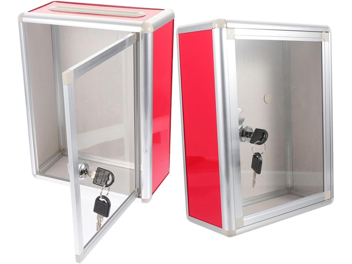 Conjunto De 2 Caixas De Correio Com Fechadura Transparente Para Design De Escritório E Residência.