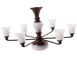 Mini Luminária De Mesa Com Areia E Micro-paisagem, Luz Led Quente, Acabamento Em Cobre.
