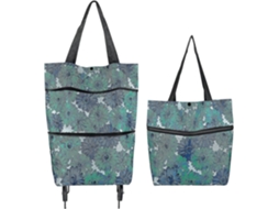 Carrinho 2 em 1 para Casa, Compras, Impermeável, Dobrável, Capacidade de 15 Kg (4 d 1) GOKOCO (verde)