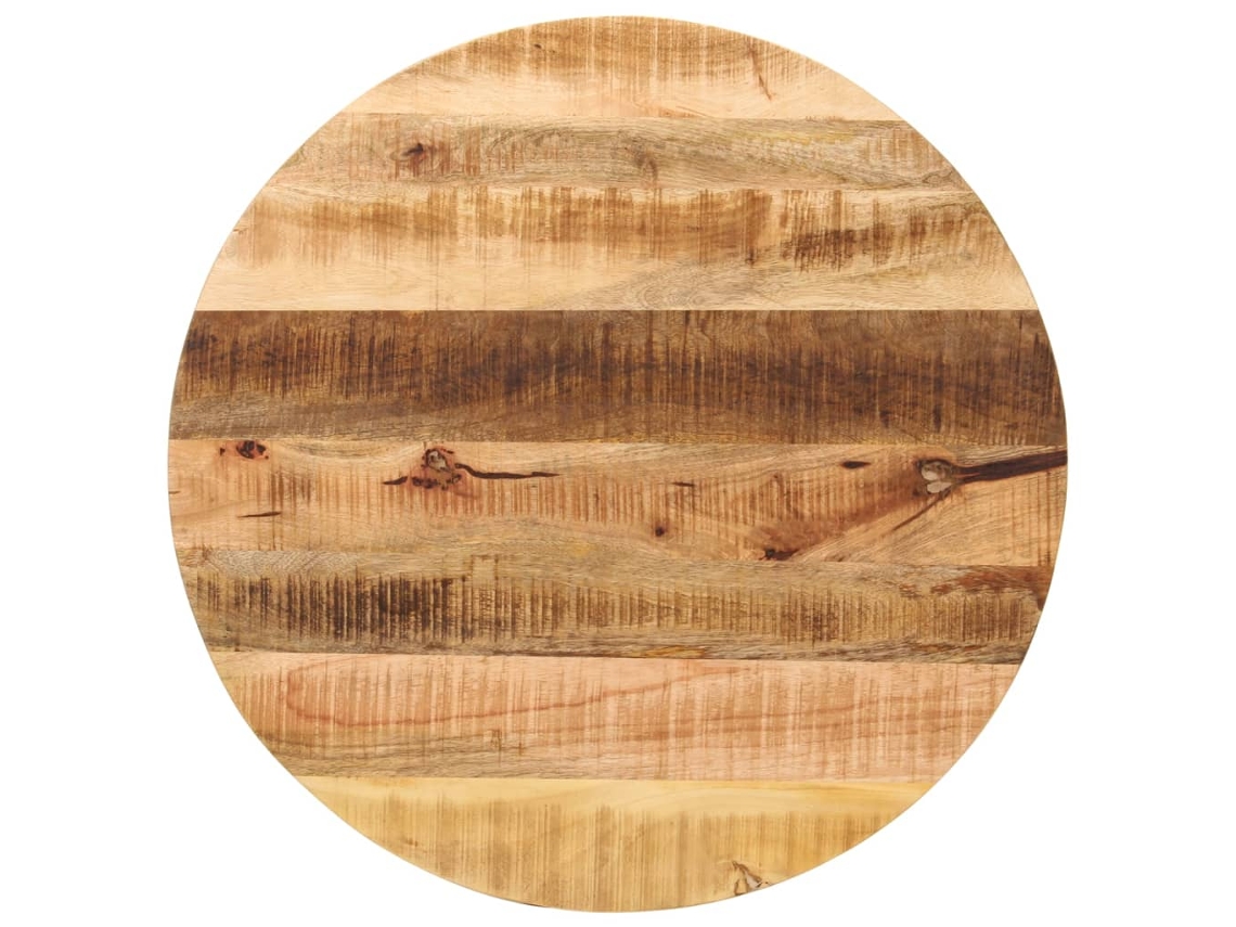 Vidaxl Tampo De Mesa Redondo Ø80x1,5cm Madeira Mangueira Áspera Maciça