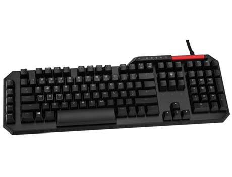 Teclado Gaming OMEN by HP Sequencer em Preto — Com fio USB | Mecânico | Layout US | Teclas WASD | Switch Opto-Mecânico Azul | Iluminado